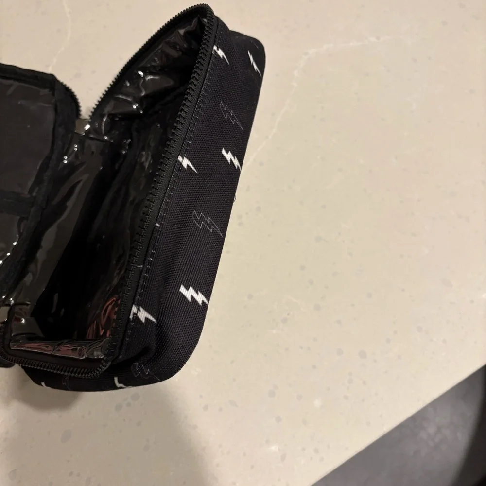 Rad Rev Black and White Lightning Bolt Jewelry Travel Bag - Picture 5 of 9